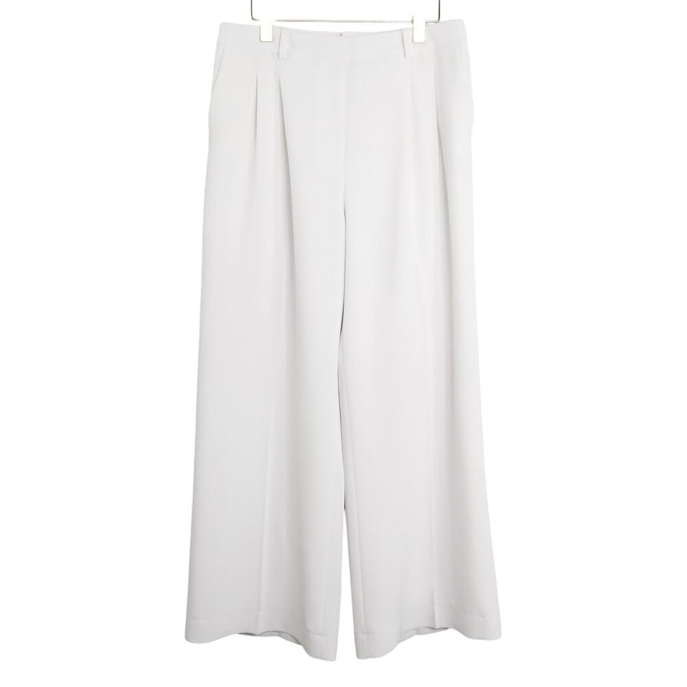DKNY White Pleated Wide Leg Trouser Pants Size 10 High Rise Dress Pants. - Picture 3 of 6